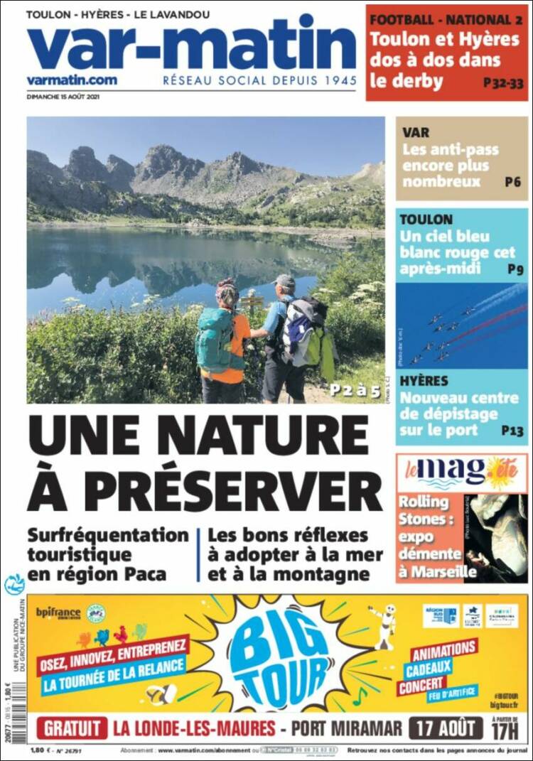 Portada de Nice-Matin (Francia)