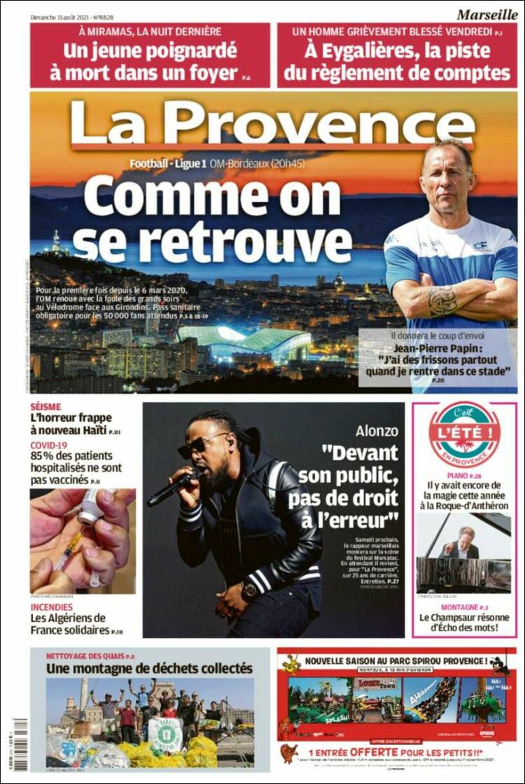 Portada de La Provence (Francia)