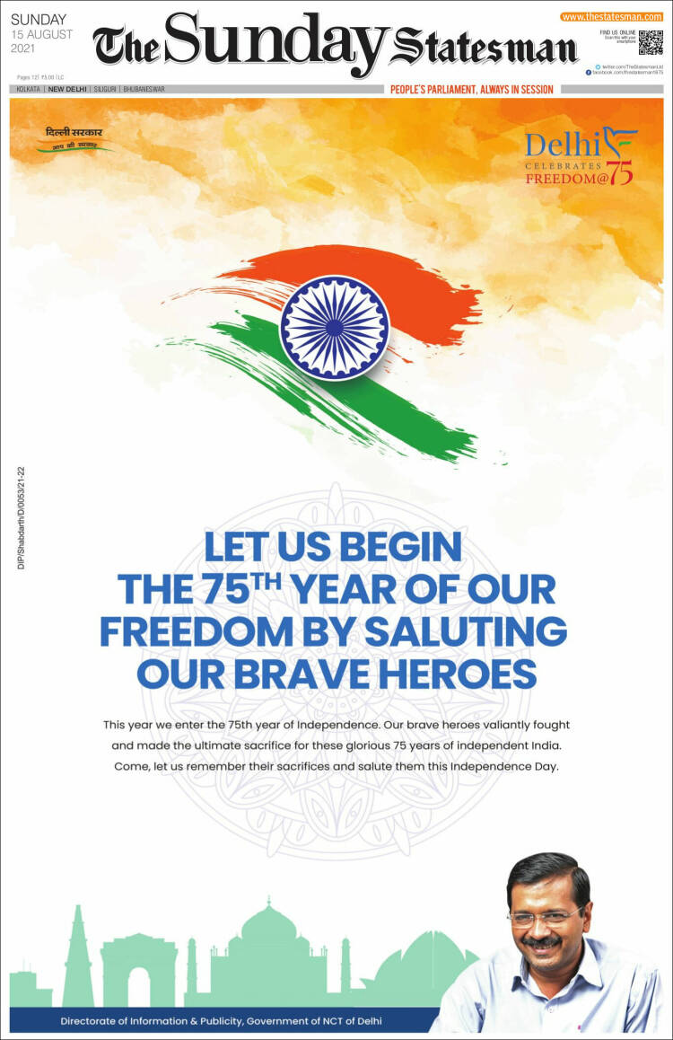 Portada de The Statesman (India)