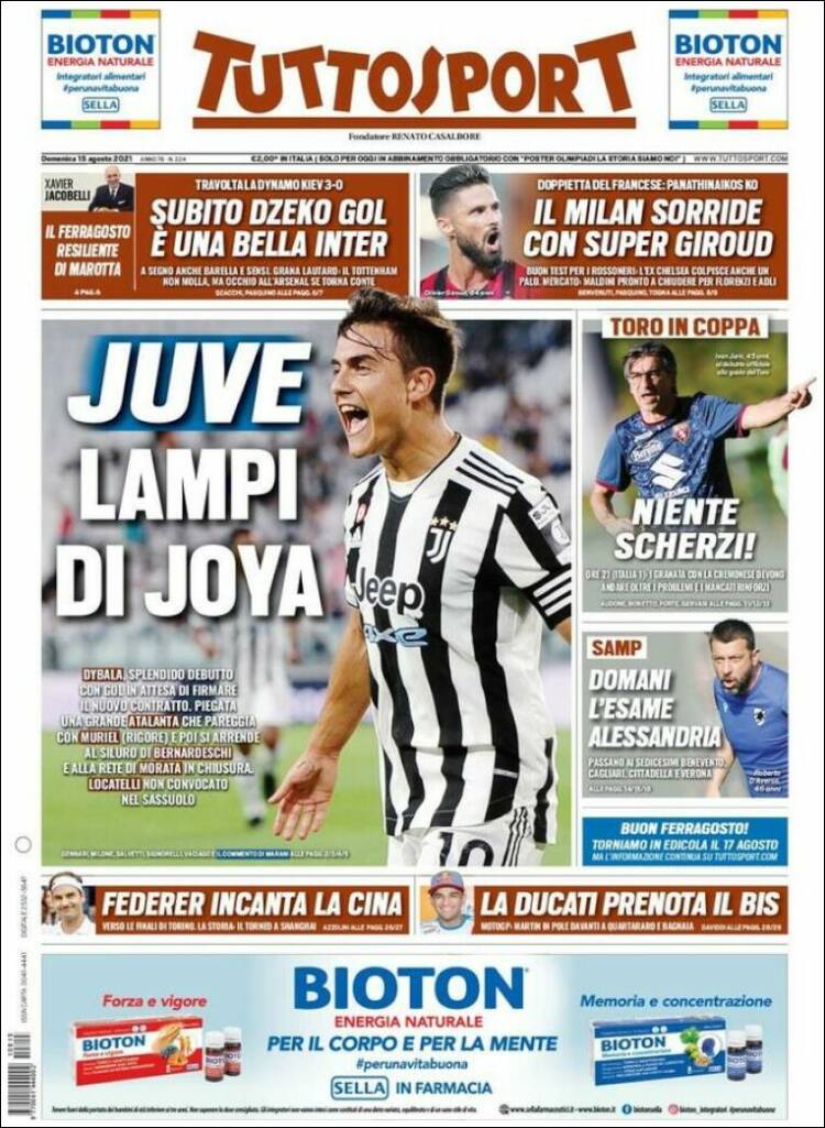 Portada de Tuttosport (Italia)