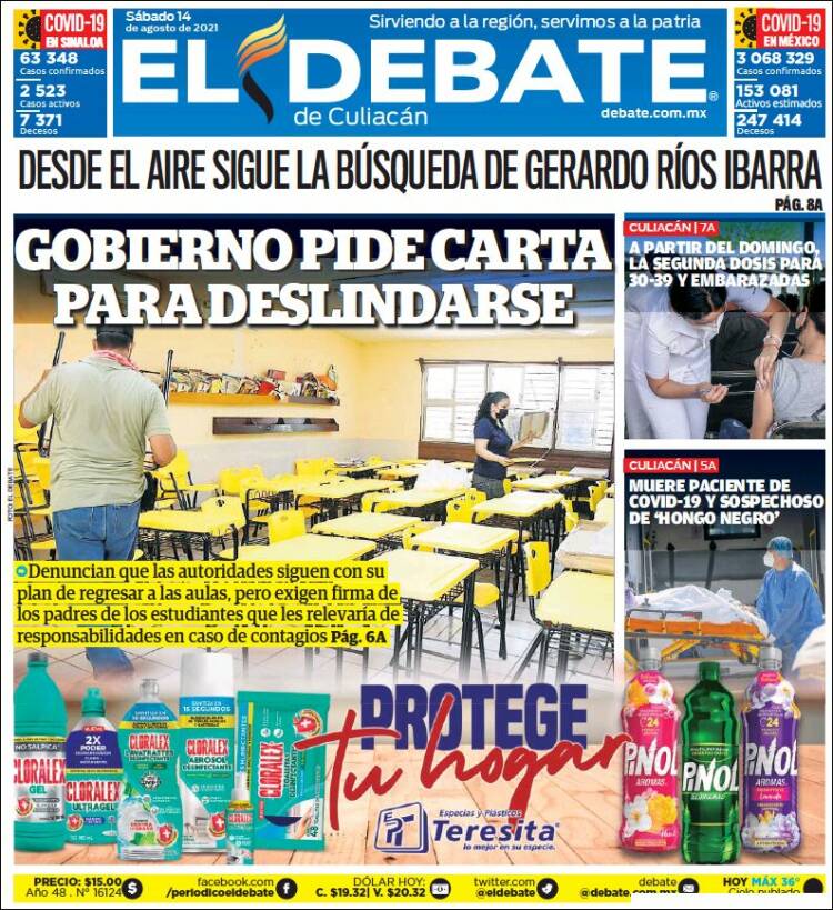 Portada de El Debate de Culiacán (M&eacute;xico)