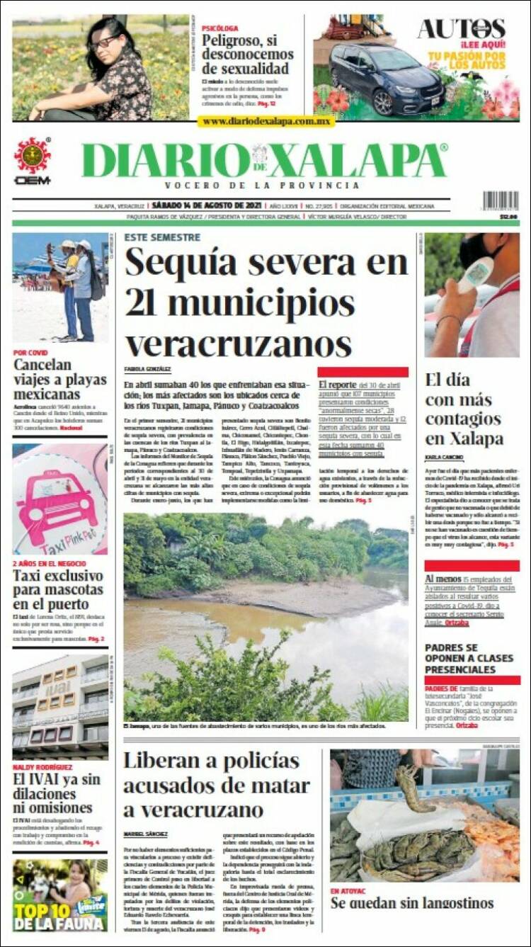 Portada de Diario de Xalapa (M&eacute;xico)