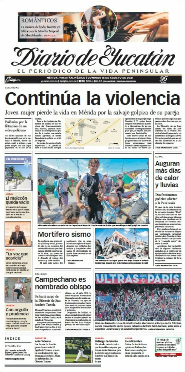 Portada de Diario de Yucatán (M&eacute;xico)