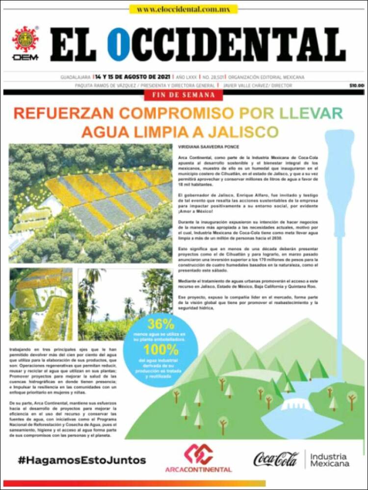 Portada de El Occidental (M&eacute;xico)