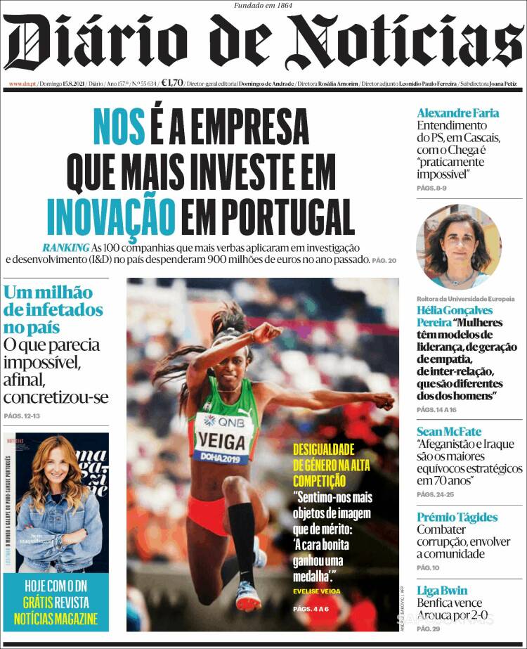 Portada de Diário de Noticias (Portugal)