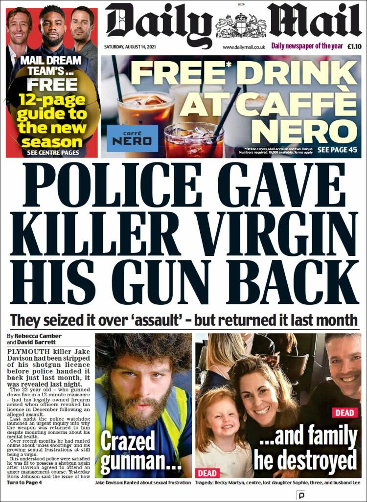 Portada de Daily Mail (Reino Unido)
