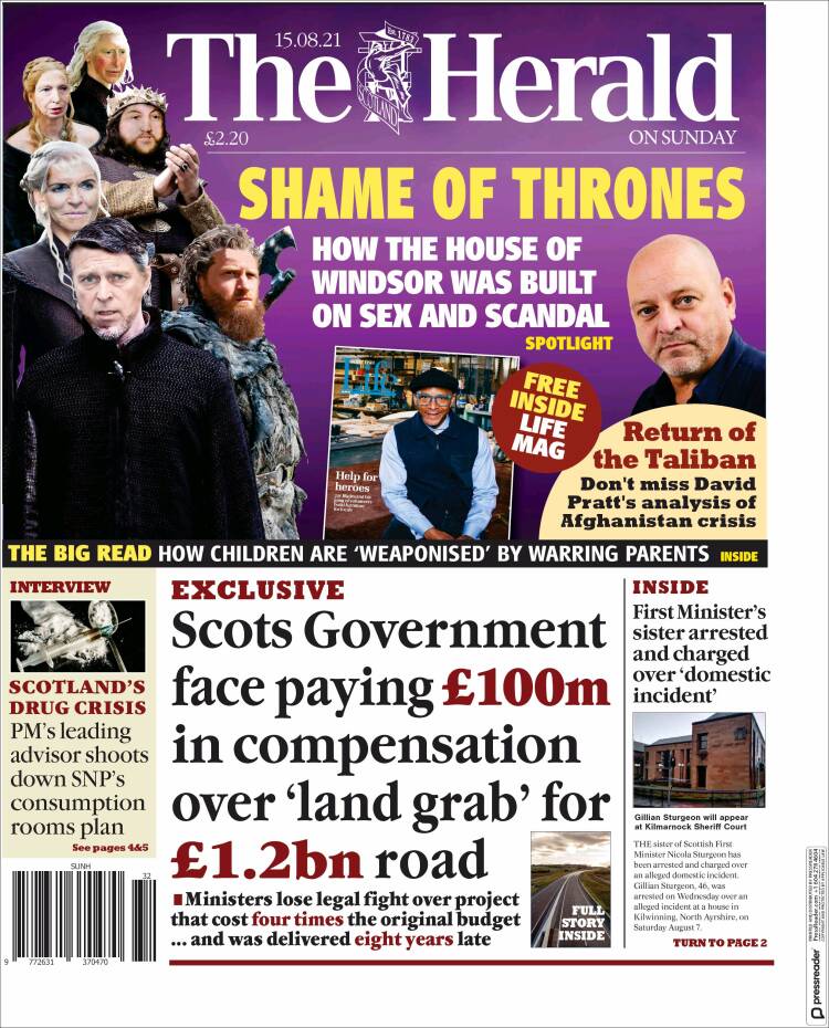 Portada de The Herald (Reino Unido)