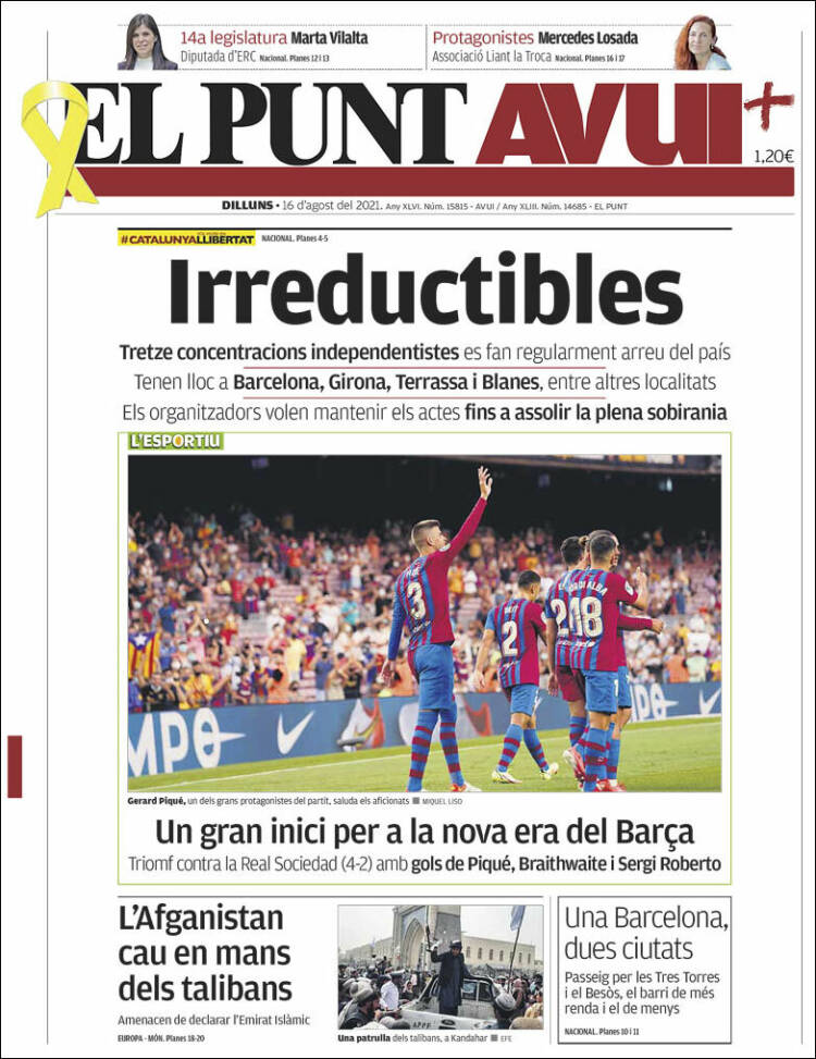 Portada de El Punt Avui (España)