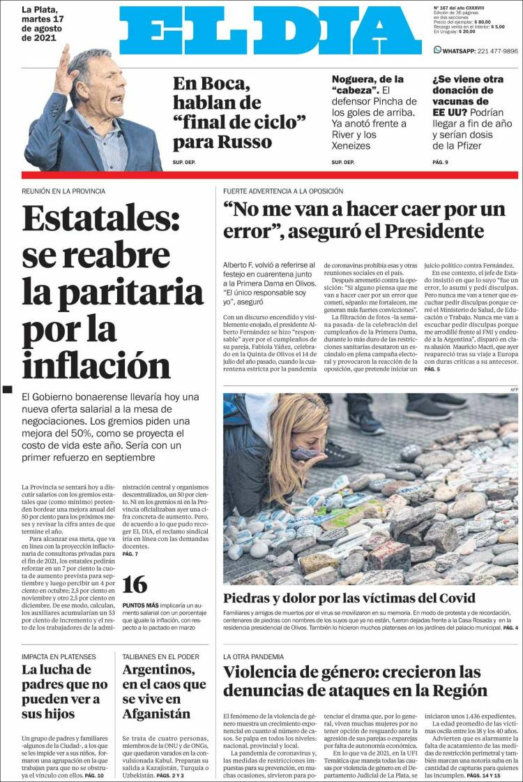 Portada de El Día de la Plata (Argentina)