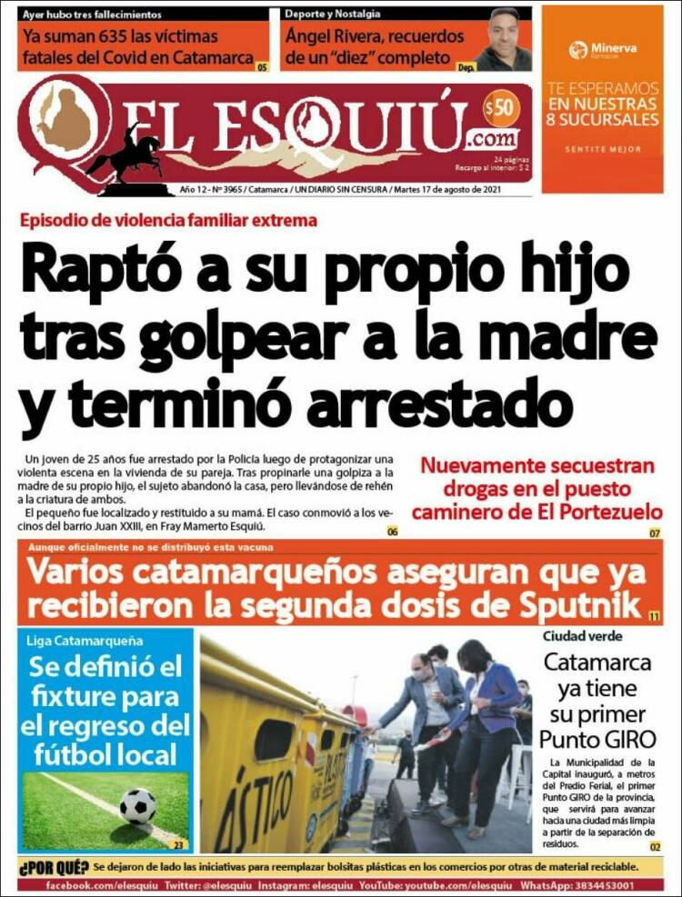 Portada de El Esquiu (Argentina)