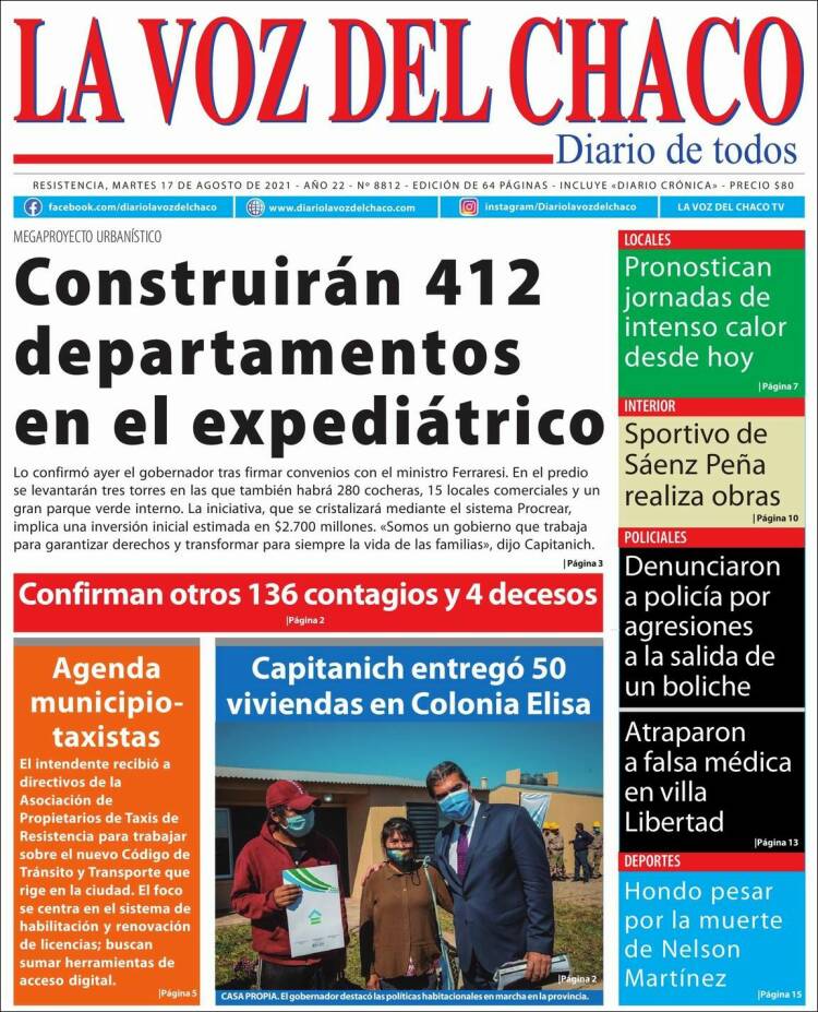Portada de La Voz del Chaco (Argentina)
