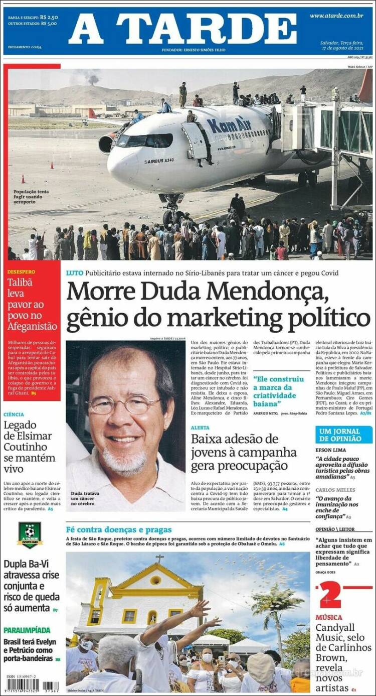 Portada de Diário A Tarde (Brasil)