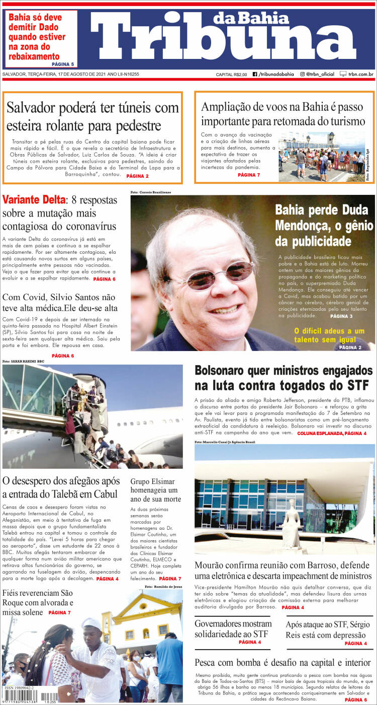Portada de Tribuna da Bahia (Brasil)