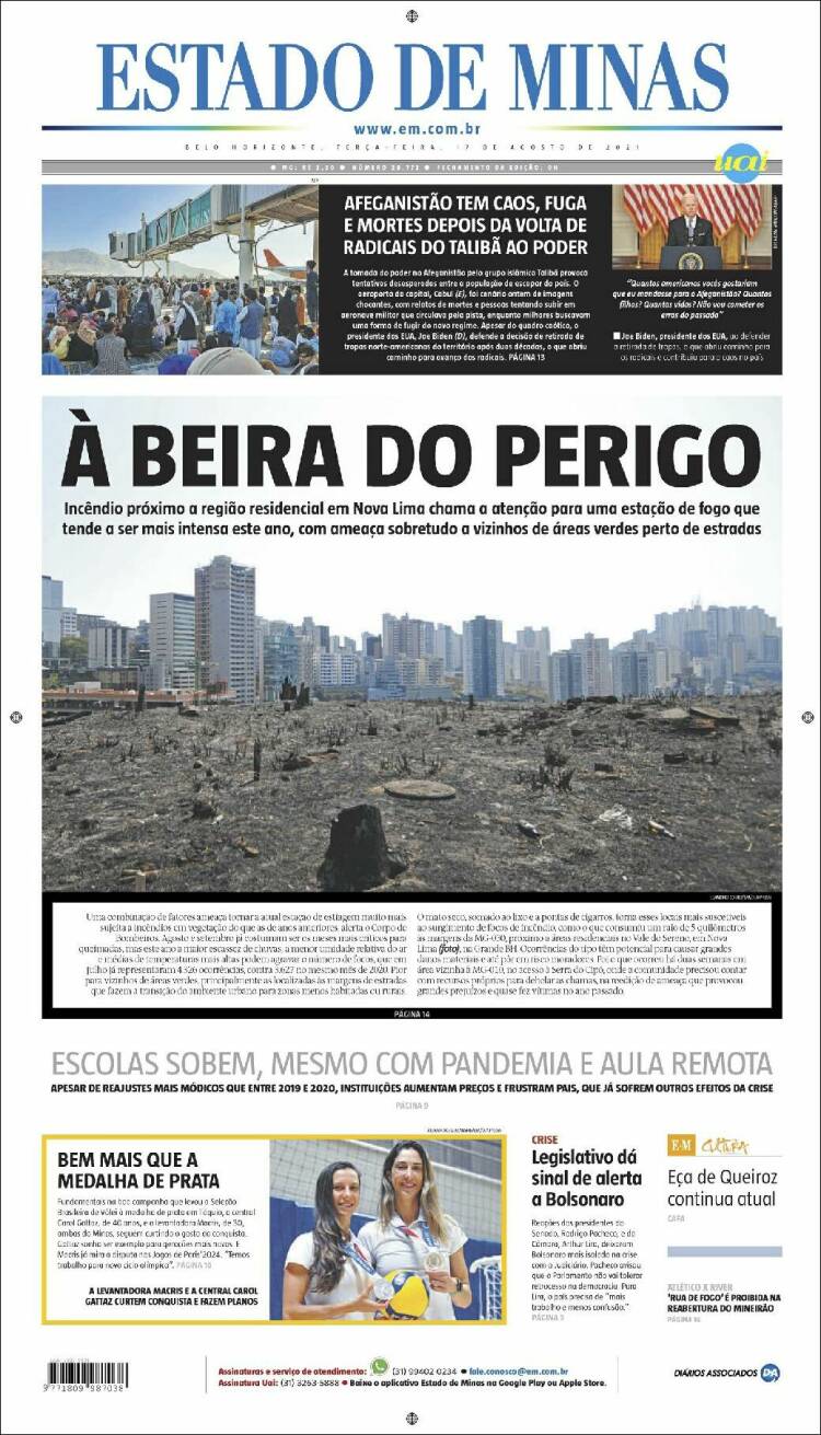 Portada de Jornal Estado de Minas (Brasil)