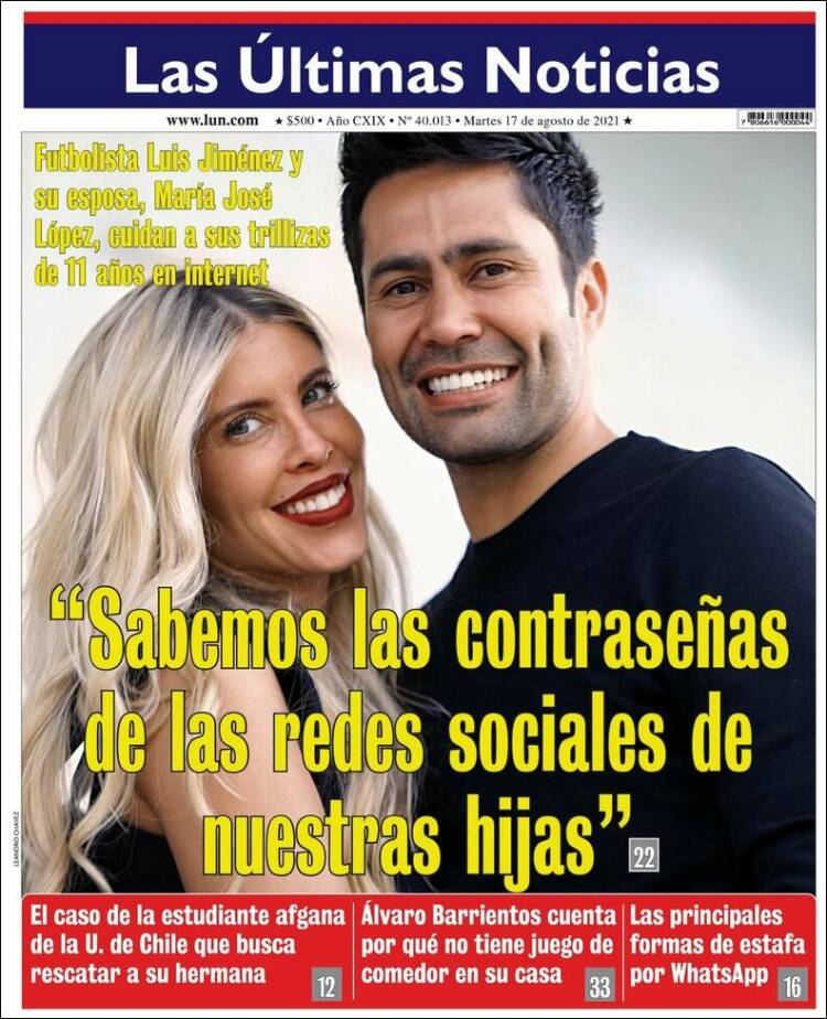 Portada de Las Últimas Noticias (Chile)