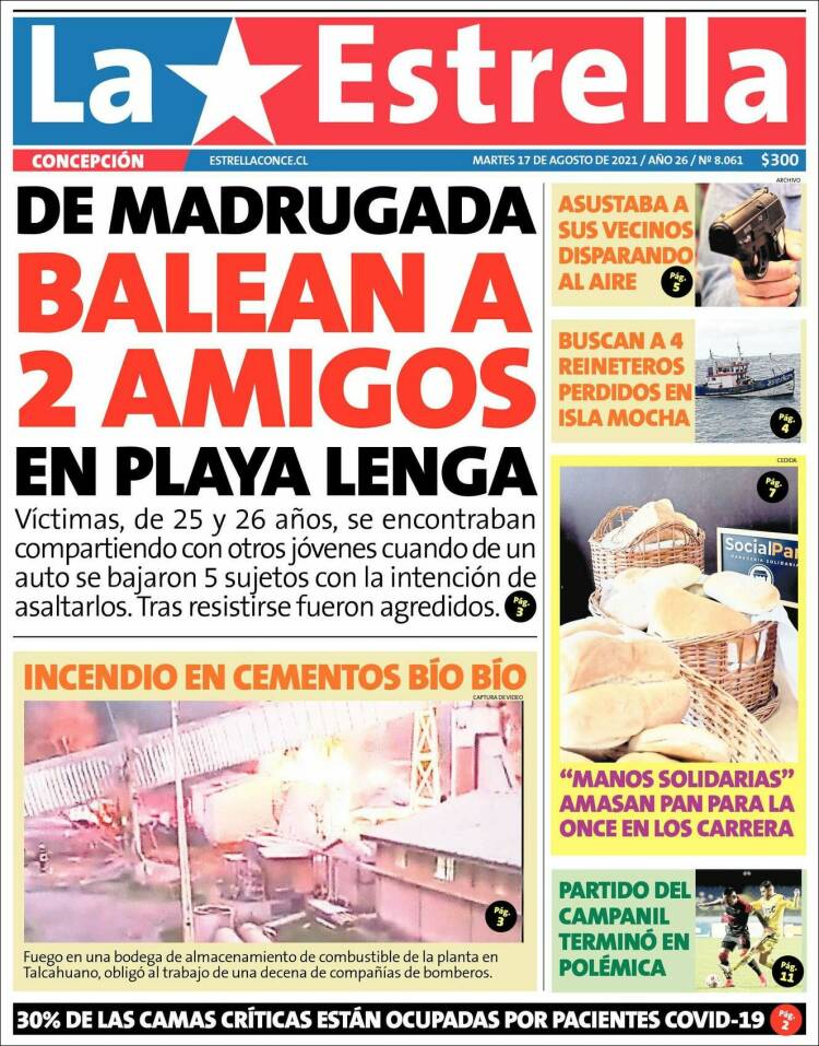 Portada de La Estrella de Concepción (Chile)