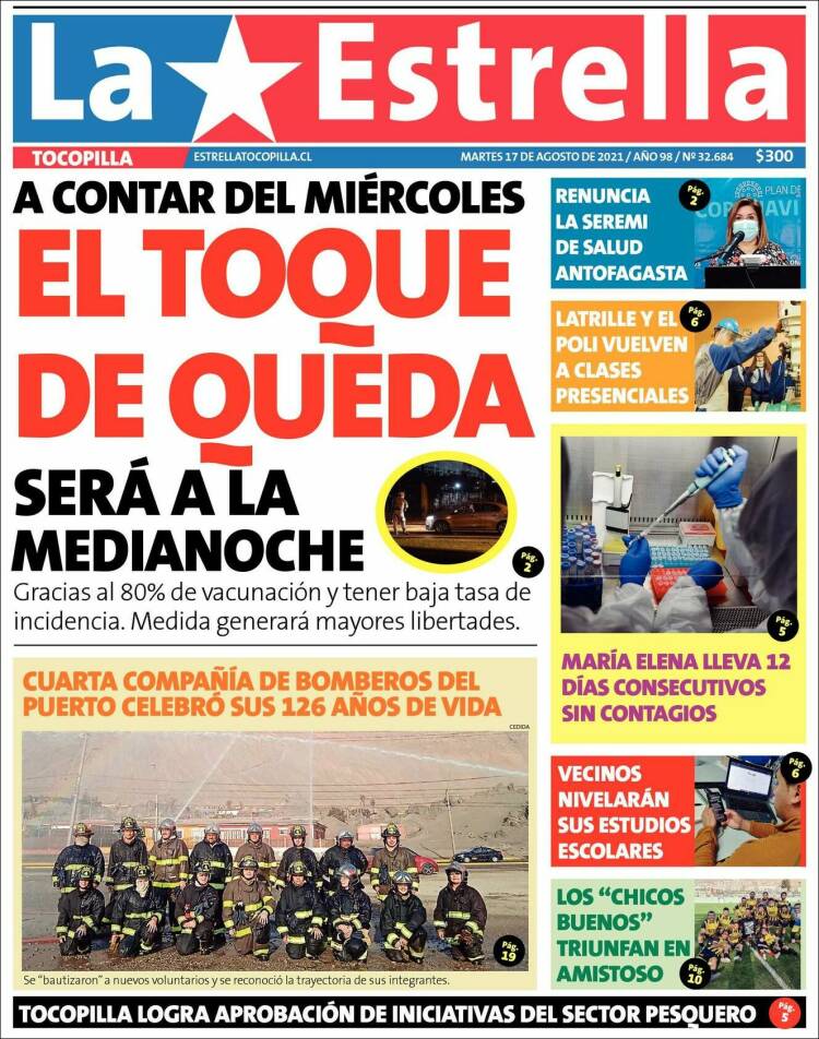 Portada de La Estrella de Tocopilla (Chile)