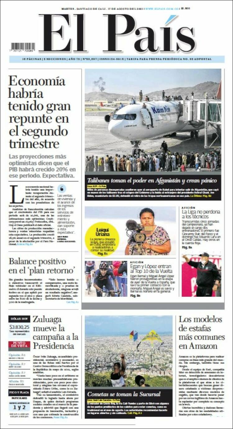 Portada de El País - Cali (Colombia)