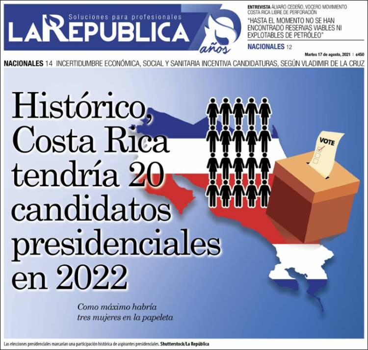 Portada de La República (Costa Rica)