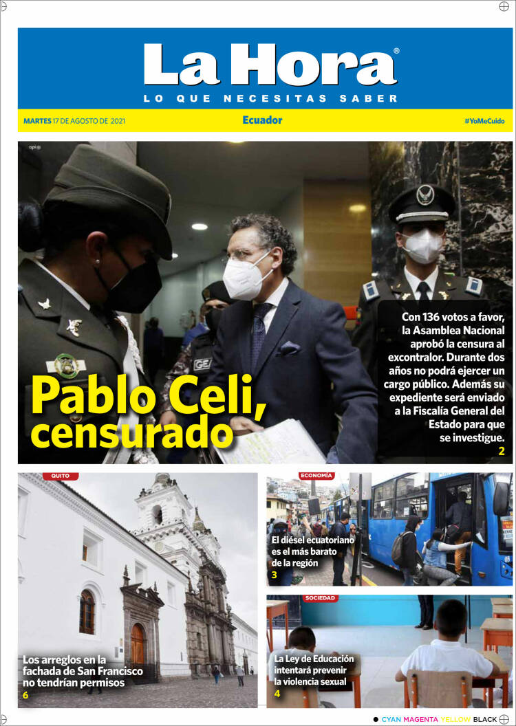 Portada de La Hora - Ecuador (Ecuador)