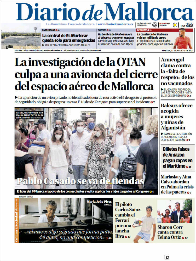 Portada de Diario de Mallorca (Espa&ntilde;a)