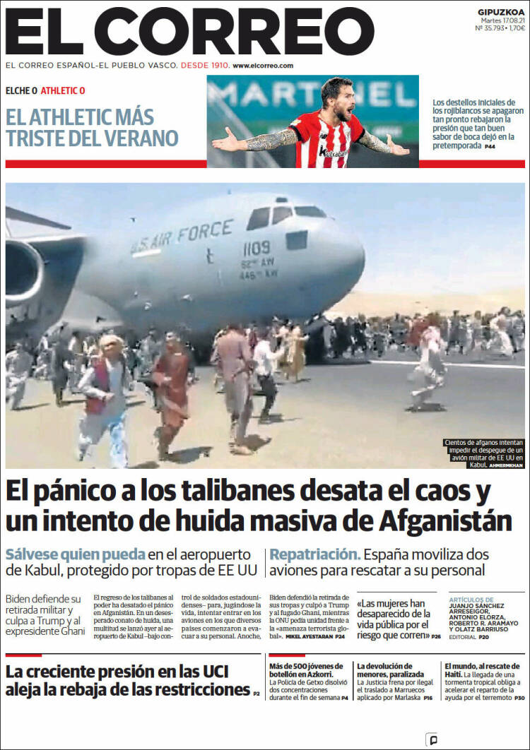 Portada de El Correo - Guipuzcoa (España)