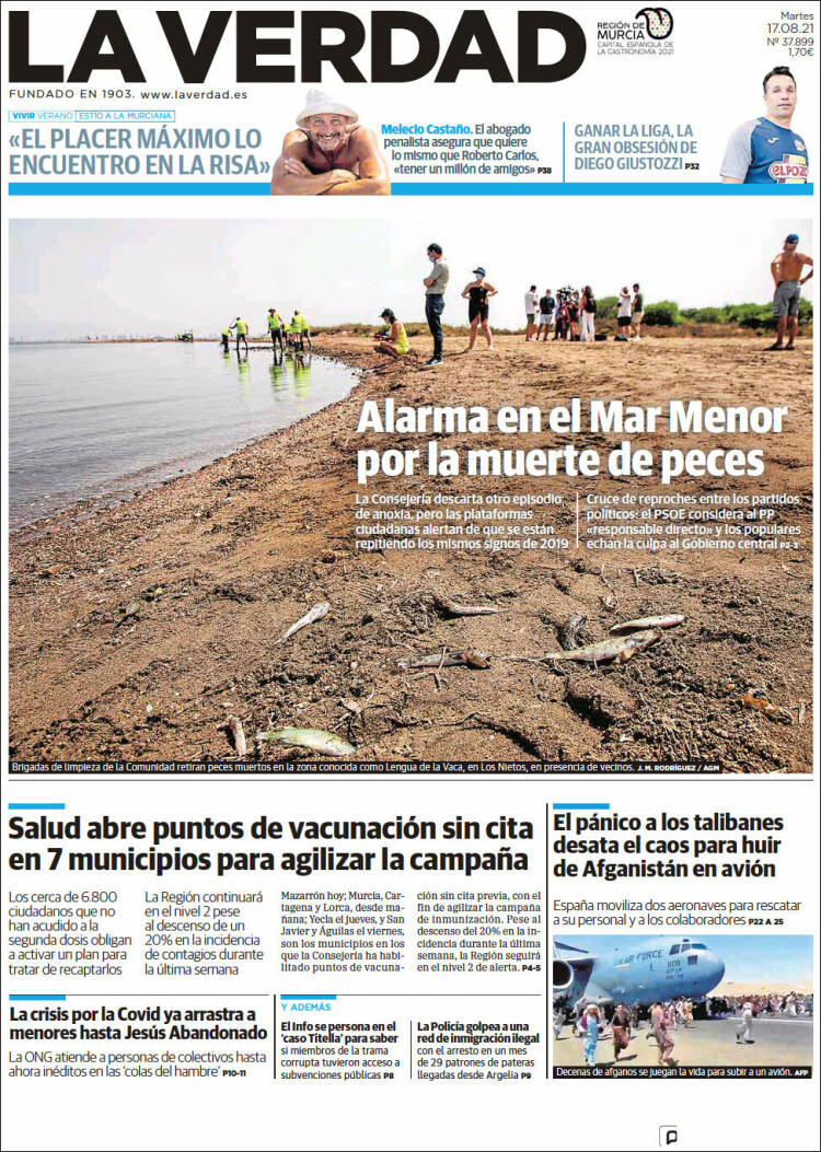 Portada de La Verdad de Murcia (Espa&ntilde;a)