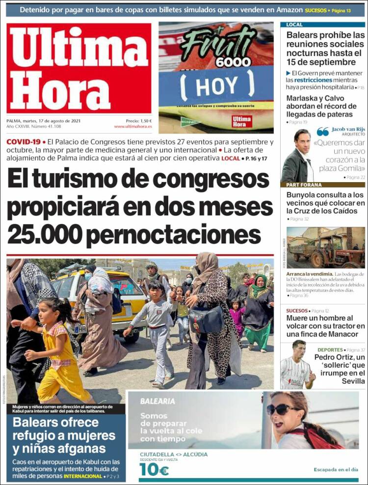 Portada de Última Hora (Espa&ntilde;a)