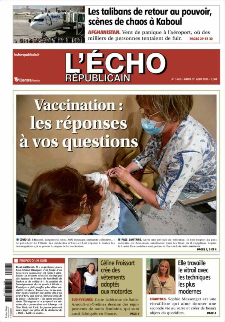 Portada de L'Echo Républicain (Francia)