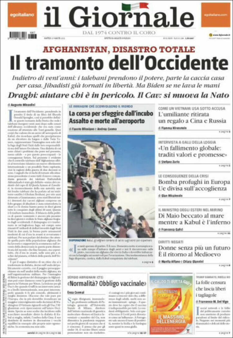 Portada de il Giornale (Italia)