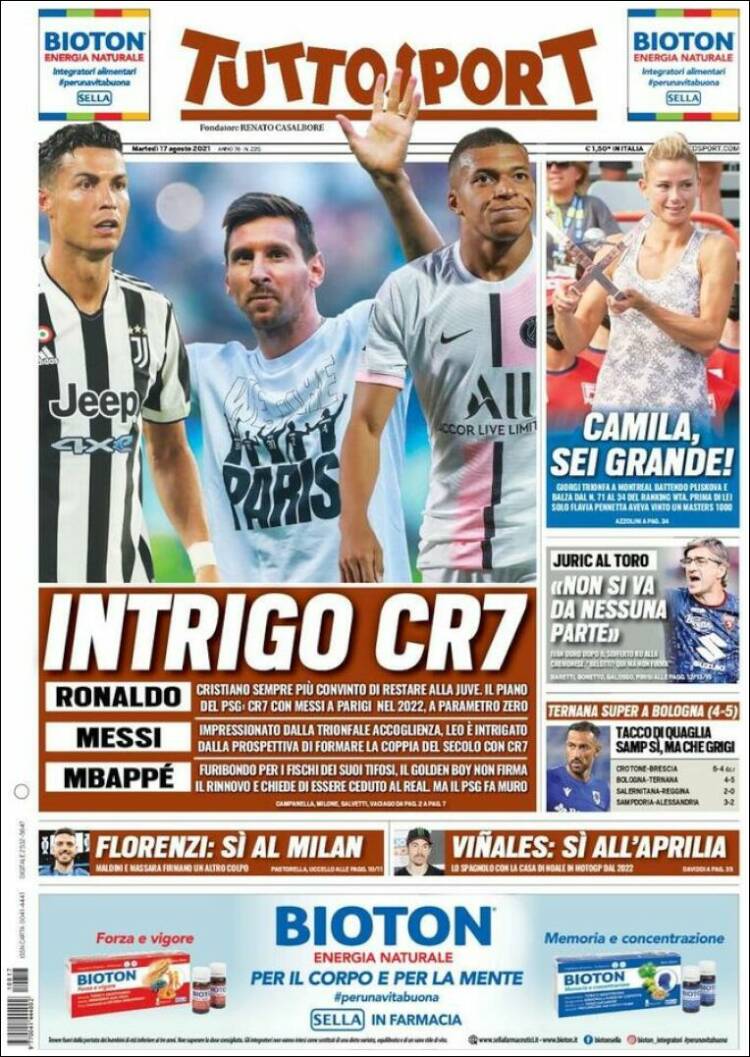 Portada de Tuttosport (Italia)