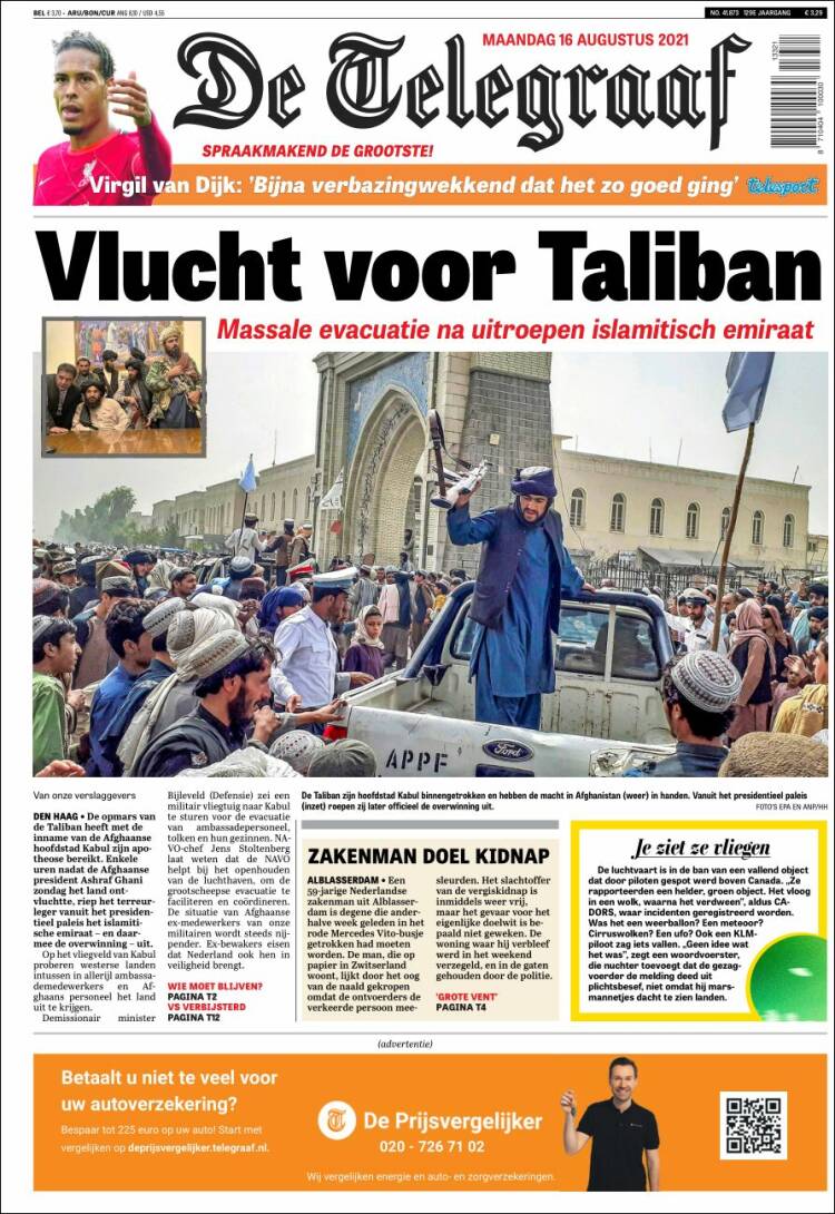 Portada de De Telegraaf (Pa&iacute;ses Bajos)