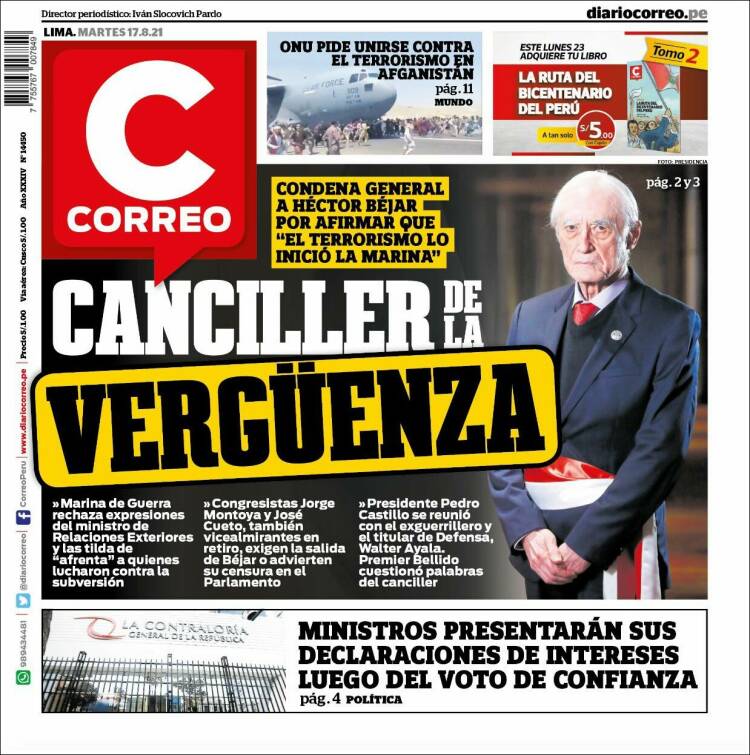 Portada de Diario Correo (Per&uacute;)