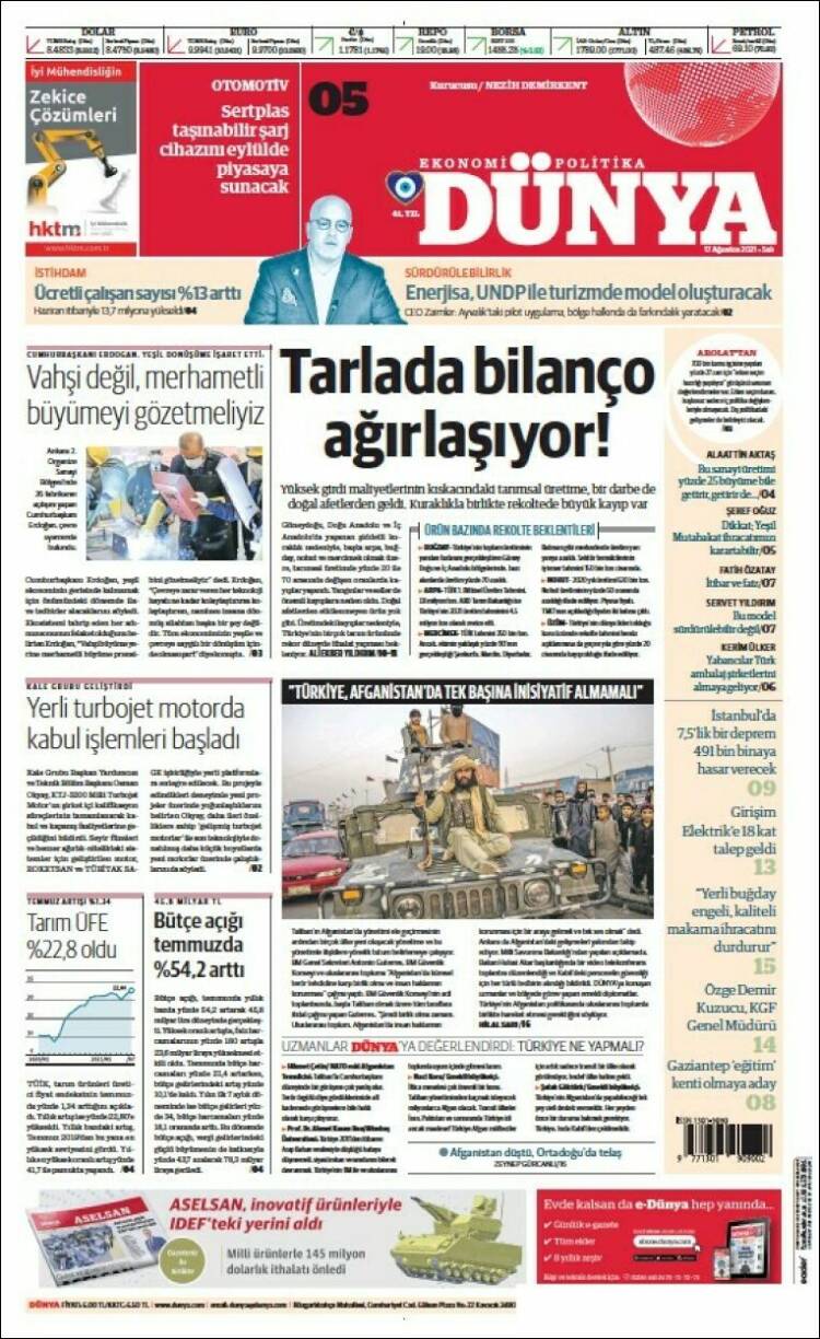 Portada de Dünya (Turqu&iacute;a)