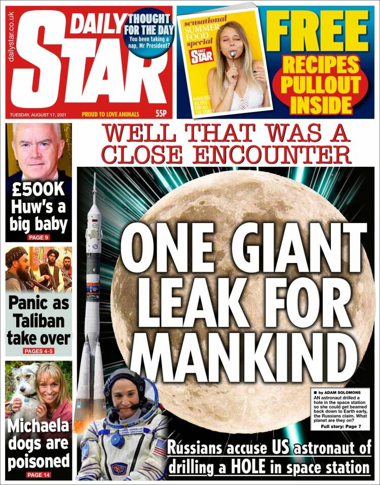 Portada de Daily Star (Reino Unido)