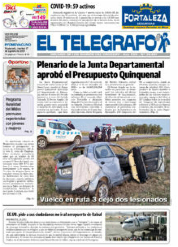 Portada de El Telégrafo (Uruguay)