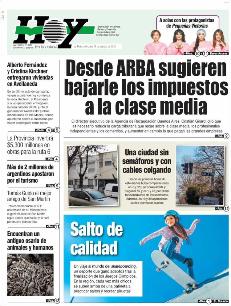 Portada de Diario Hoy (Argentina)