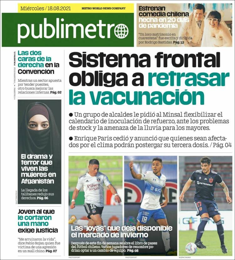 Portada de Publimetro (Chile)