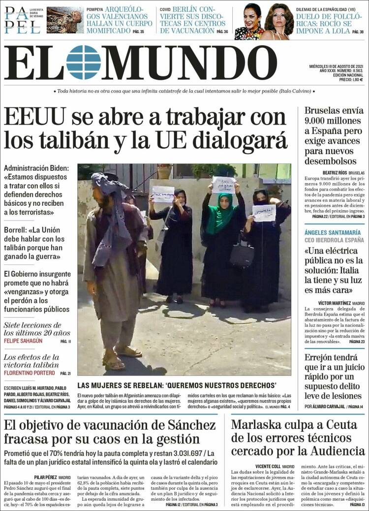 Portada de El Mundo (Espa&ntilde;a)