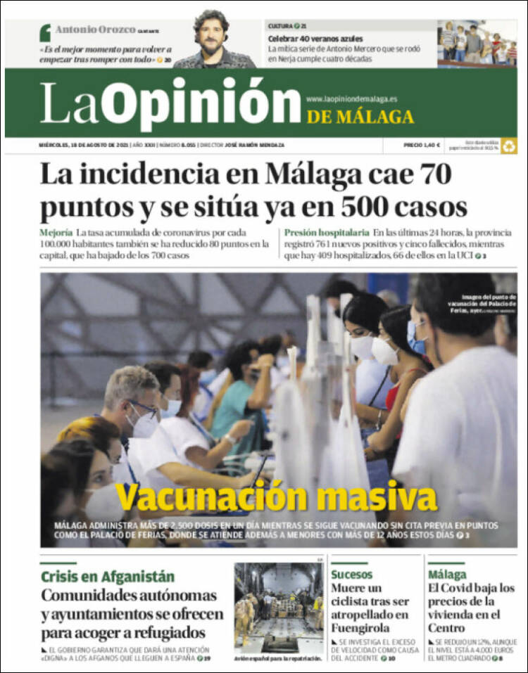 Portada de La Opinión de Málaga (Espa&ntilde;a)