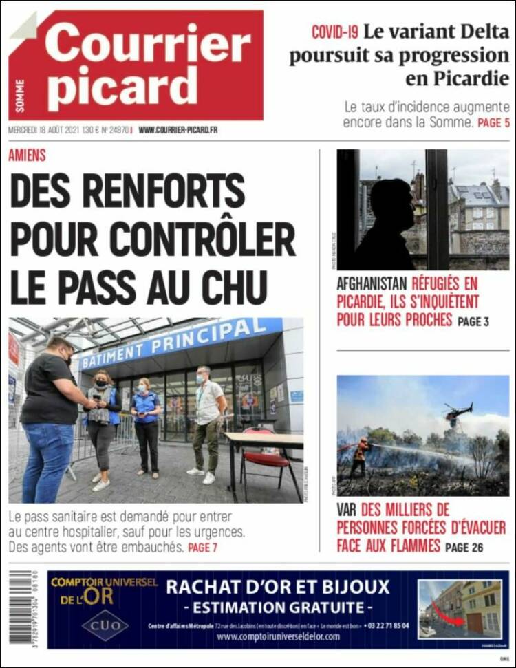 Portada de Courrier Picard (Francia)