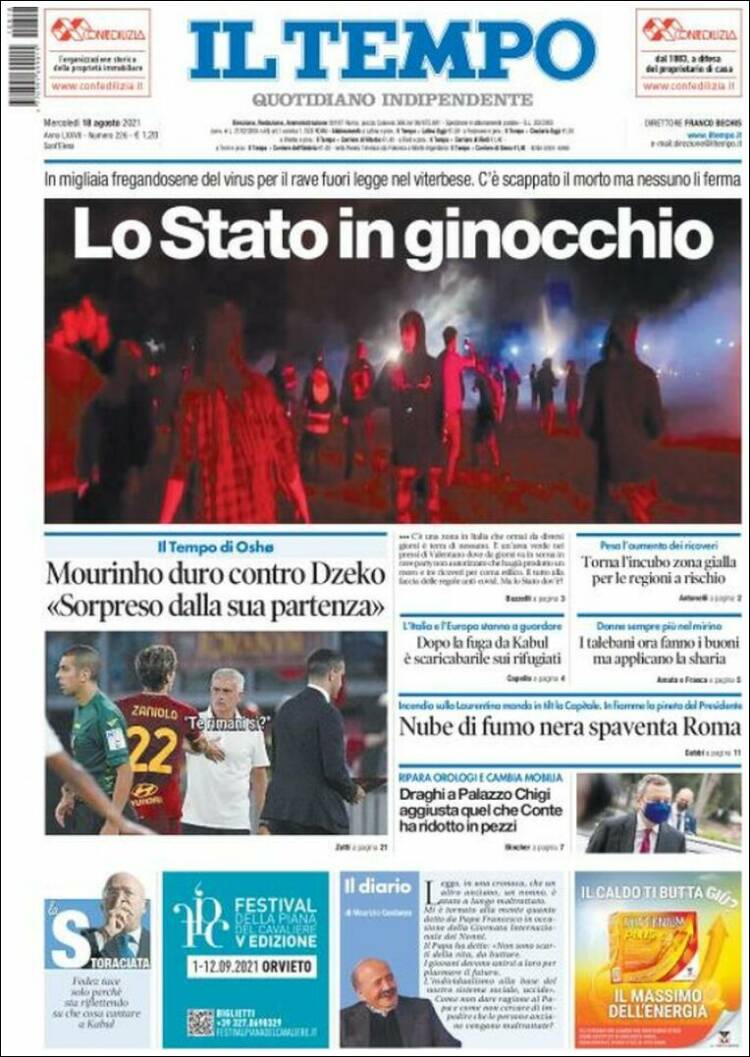 Portada de Il Tempo (Italia)