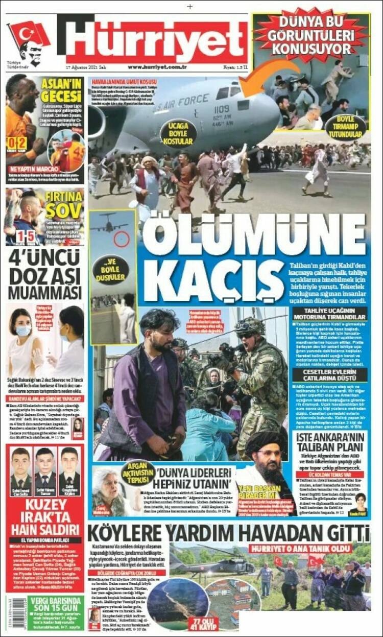Portada de Hürriyet (Turqu&iacute;a)