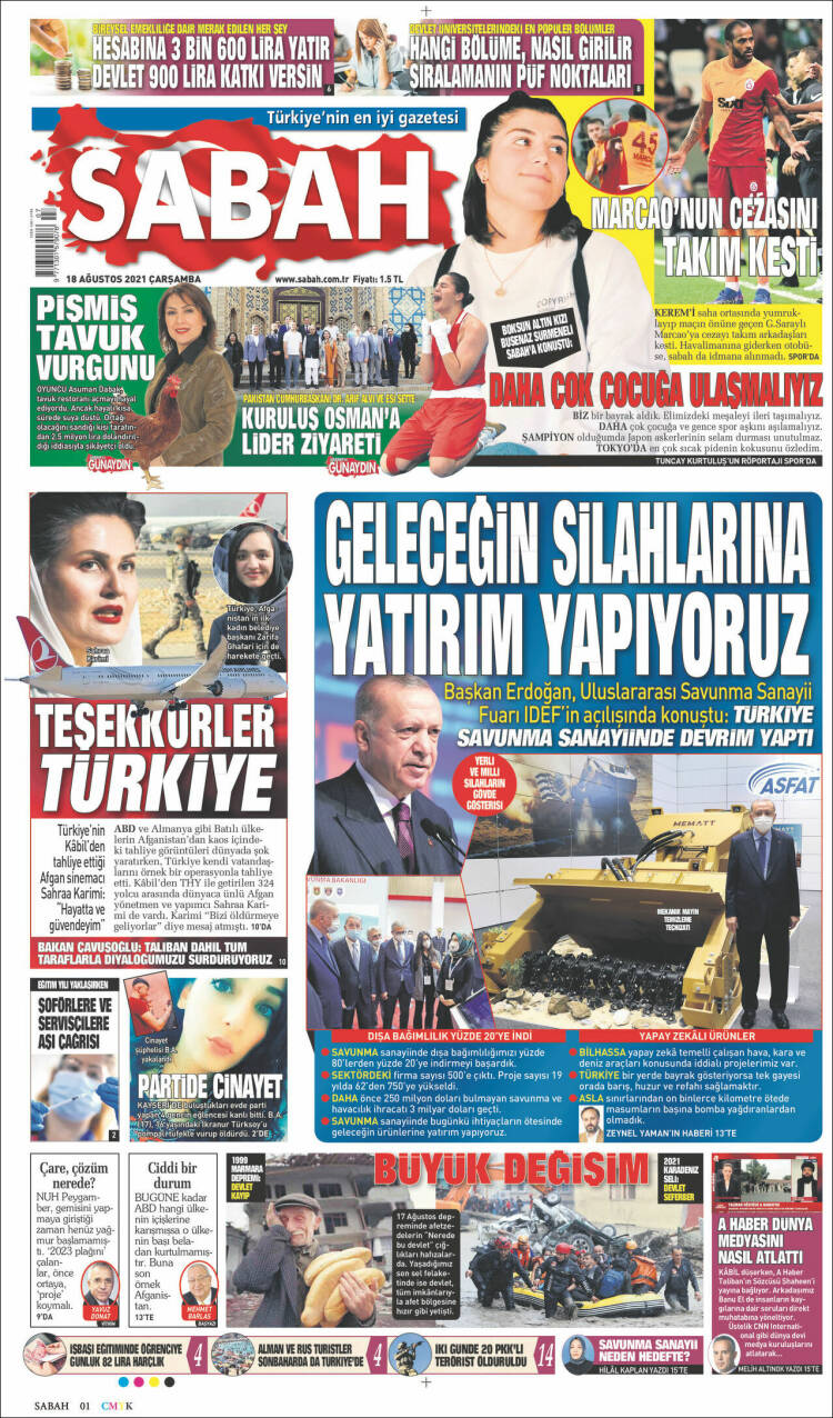 Portada de Sabah (Turqu&iacute;a)