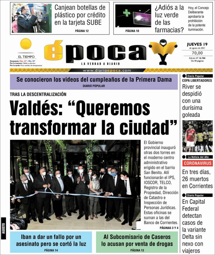 Portada de Diario Época (Argentina)