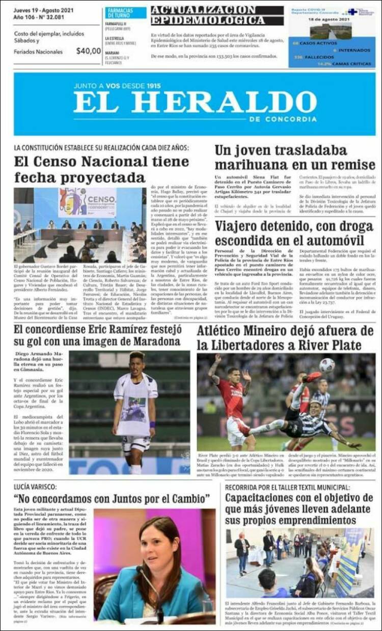 Portada de El Heraldo de Concordia (Argentina)