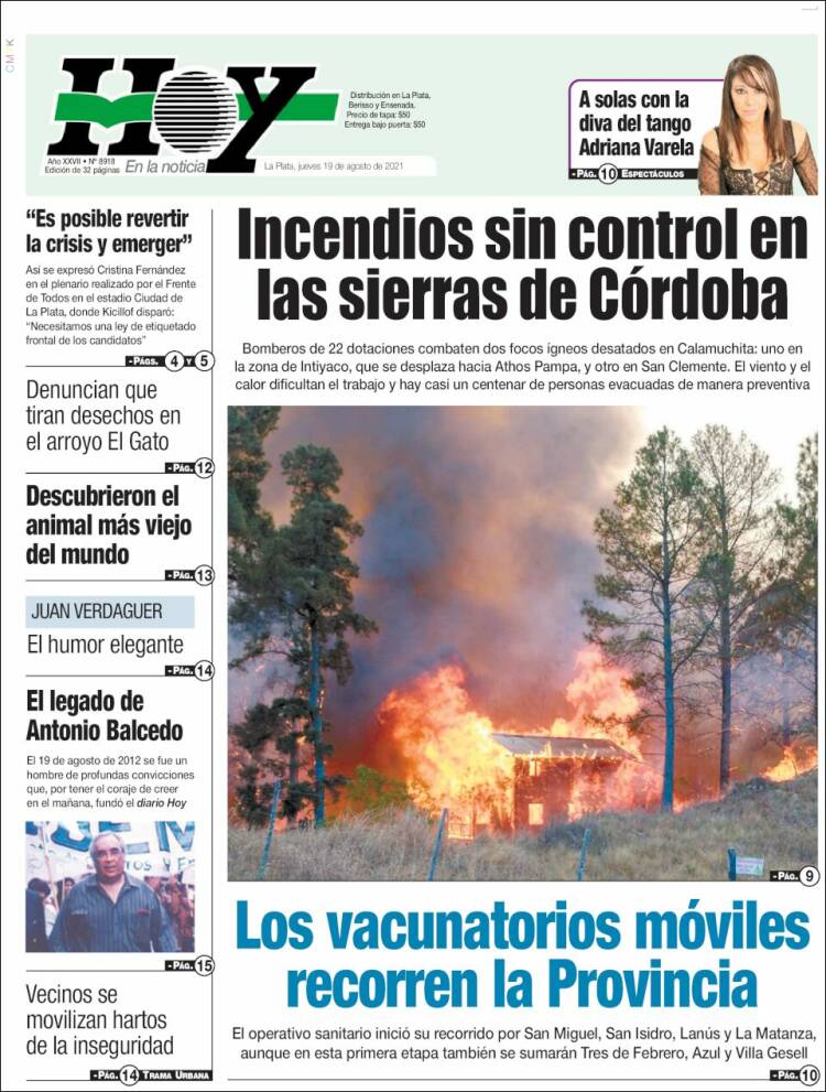 Portada de Diario Hoy (Argentina)
