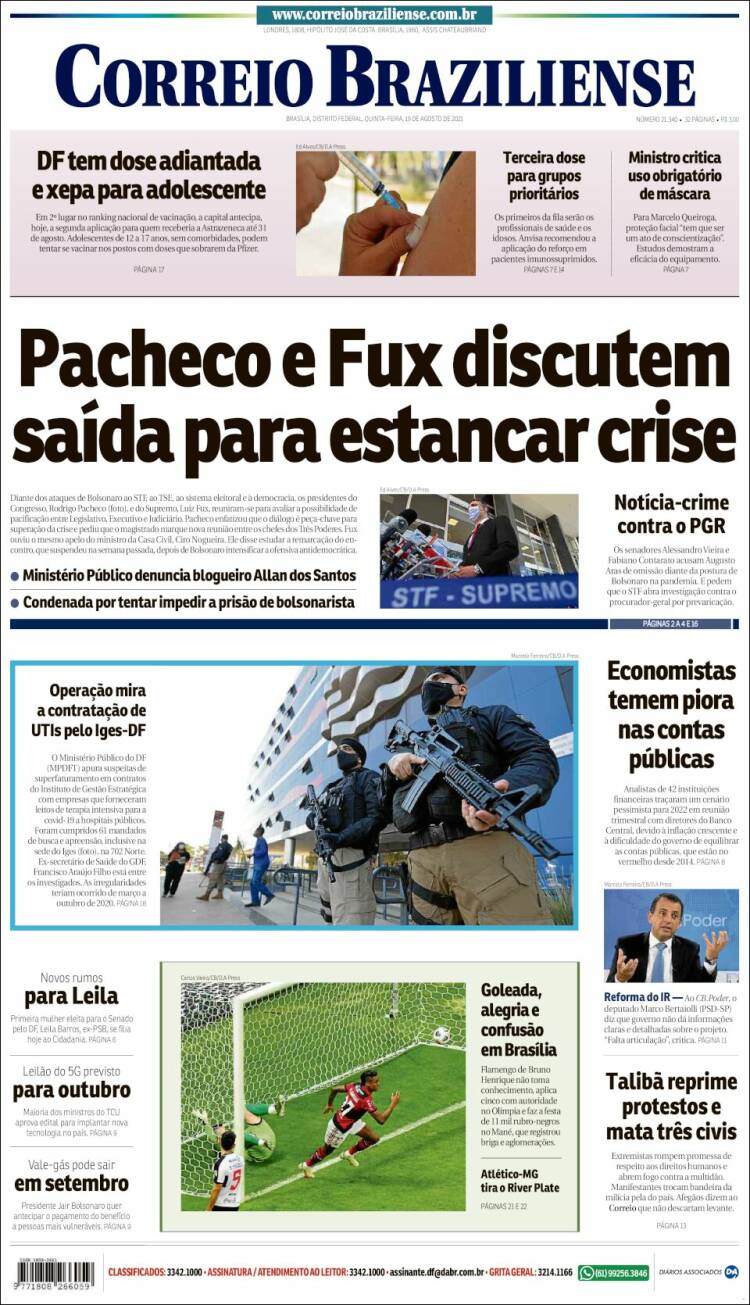 Portada de Correio Braziliense (Brasil)