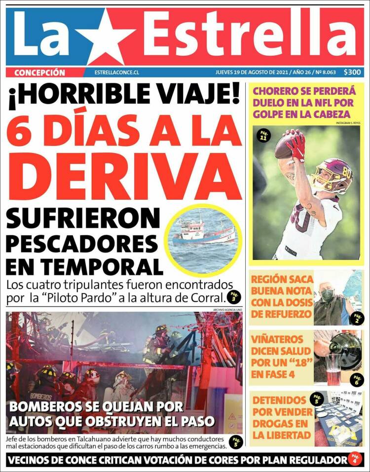 Portada de La Estrella de Concepción (Chile)