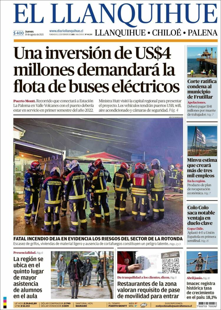 Portada de El Llanquihue (Chile)